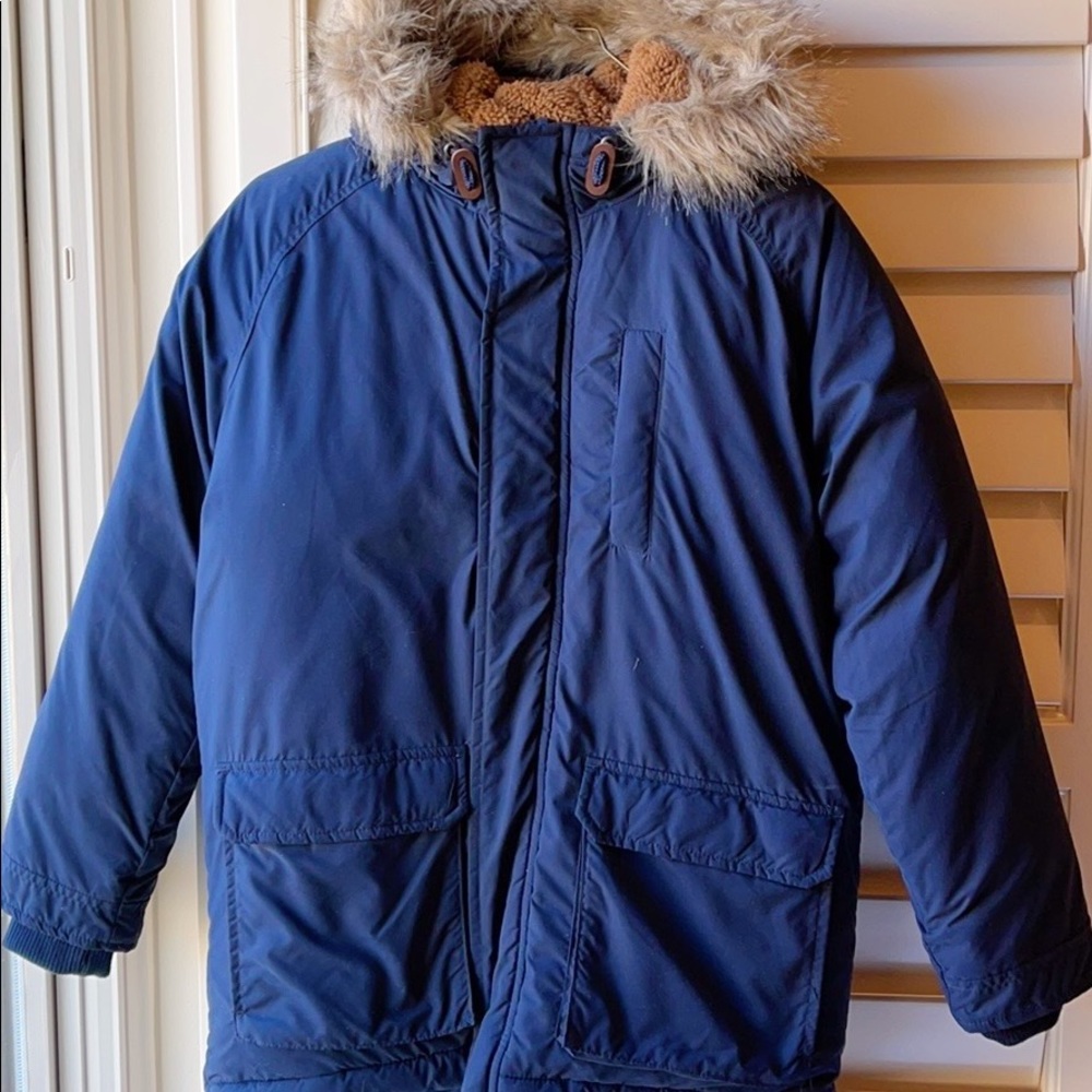 Old navy boys coat with faux fur hood
